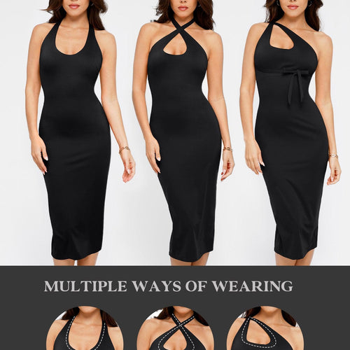 The Shapewear Dress Backless Halter Midi