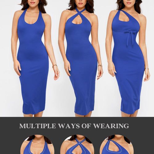 The Shapewear Dress Backless Halter Midi