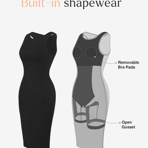 The Shapewear Dresses Crew Neck Sleeveless Midi