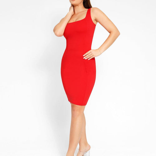 The Shapewear Dress Workwear Square Neck Sleeveless Midi