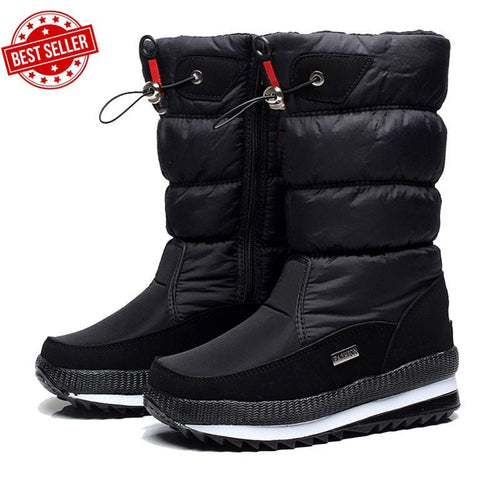 Ideal gift - High-quality, non-slip and waterproof snow boots made of faux fur for women