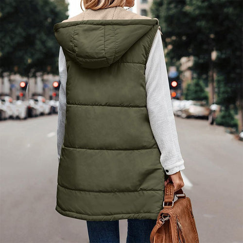 Women's Fall Reversible Vest Sleeveless Faux Fleece Jacket